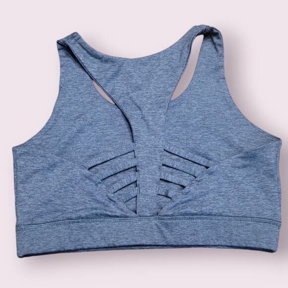 πͺ Peloton Strappy Sports Bra β Womenβs M β Heather Teal Blue β EUC (No Pads) - Picture 3 of 7